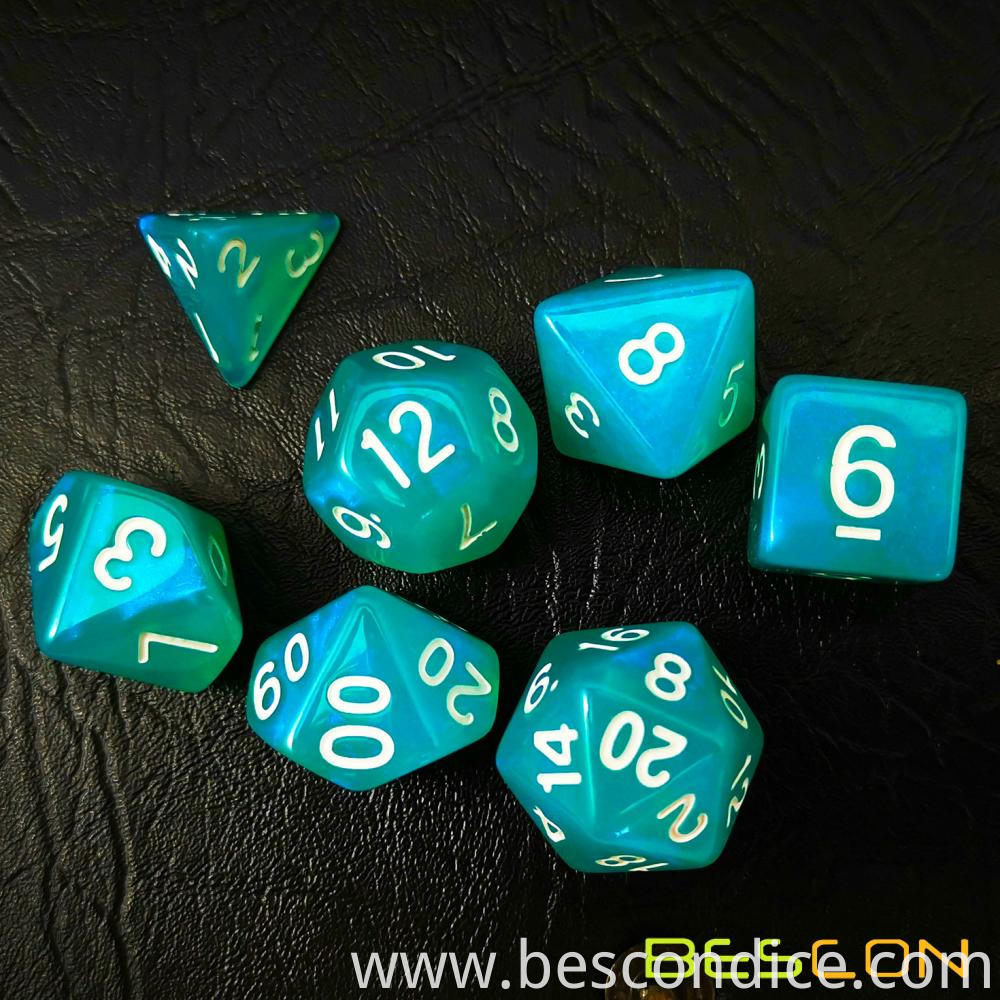 Turquoise Moonstone Rpg Role Playing D And D Dice 3